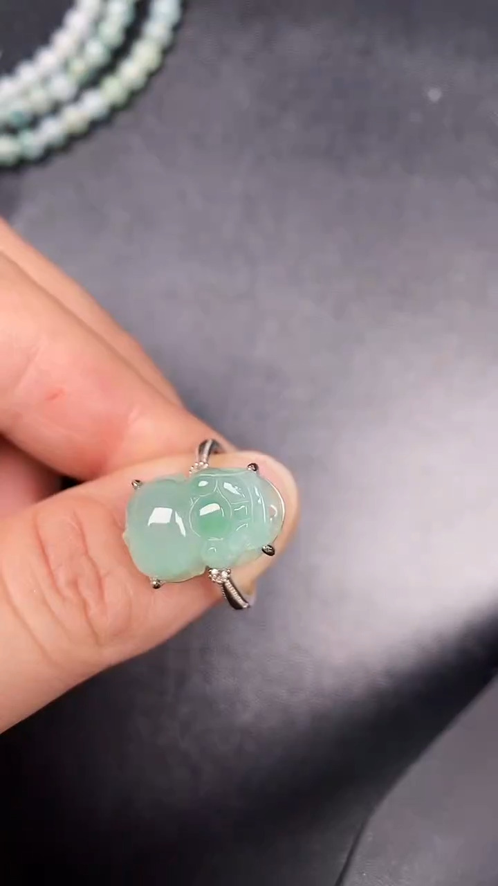 银S925镶嵌戒指翡翠1030