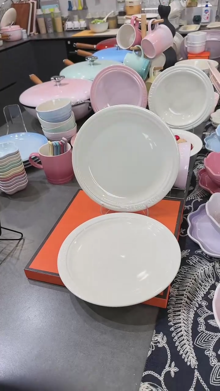 【闪购商品】瓷2个装炻彩浅盘23cm-松露白