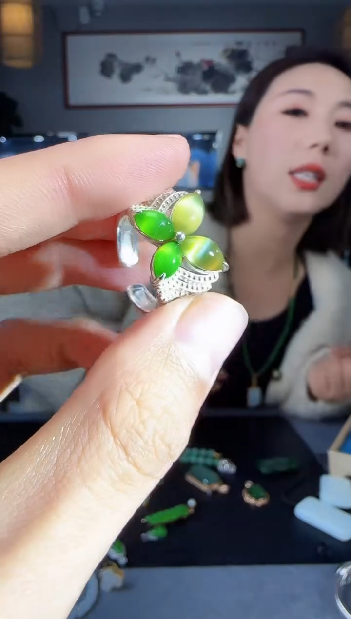 【闪购商品】和田玉戒指银S925镶嵌1