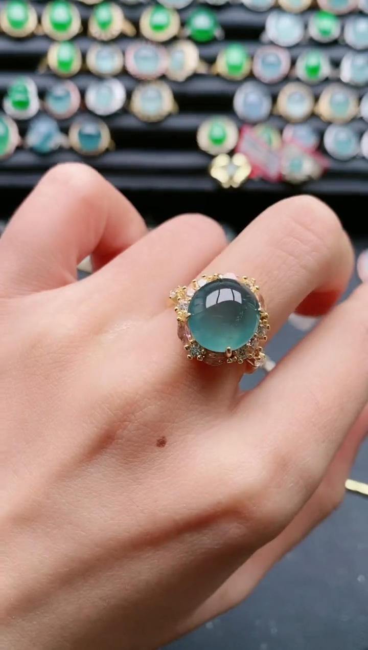 【闪购商品】翡翠戒指银S925镶嵌1111111