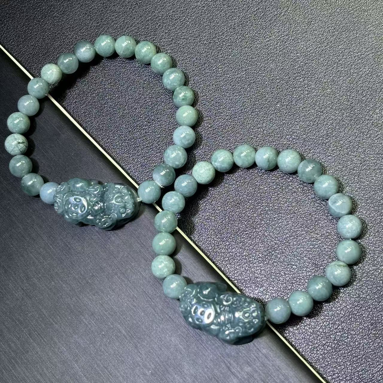 A5403-A货翡翠貔貅手串-多样性发其一WR