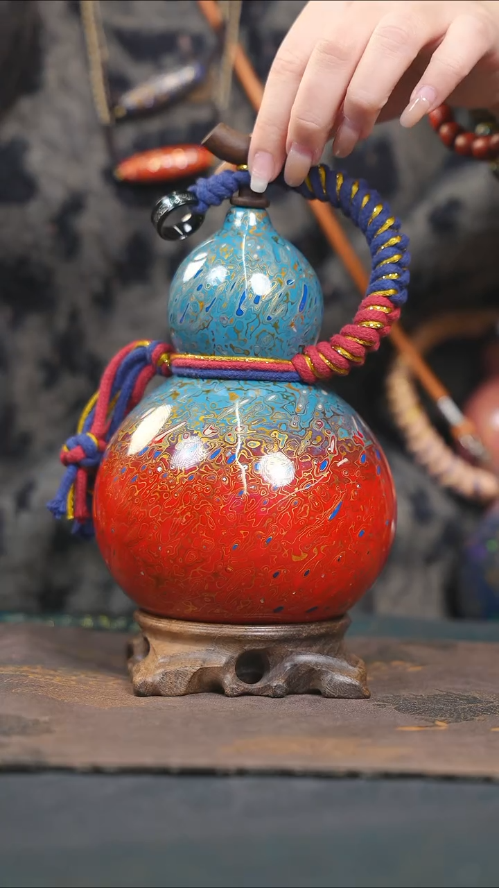 【闪购商品】RX209漆艺酒葫芦不包手串及旋转底座