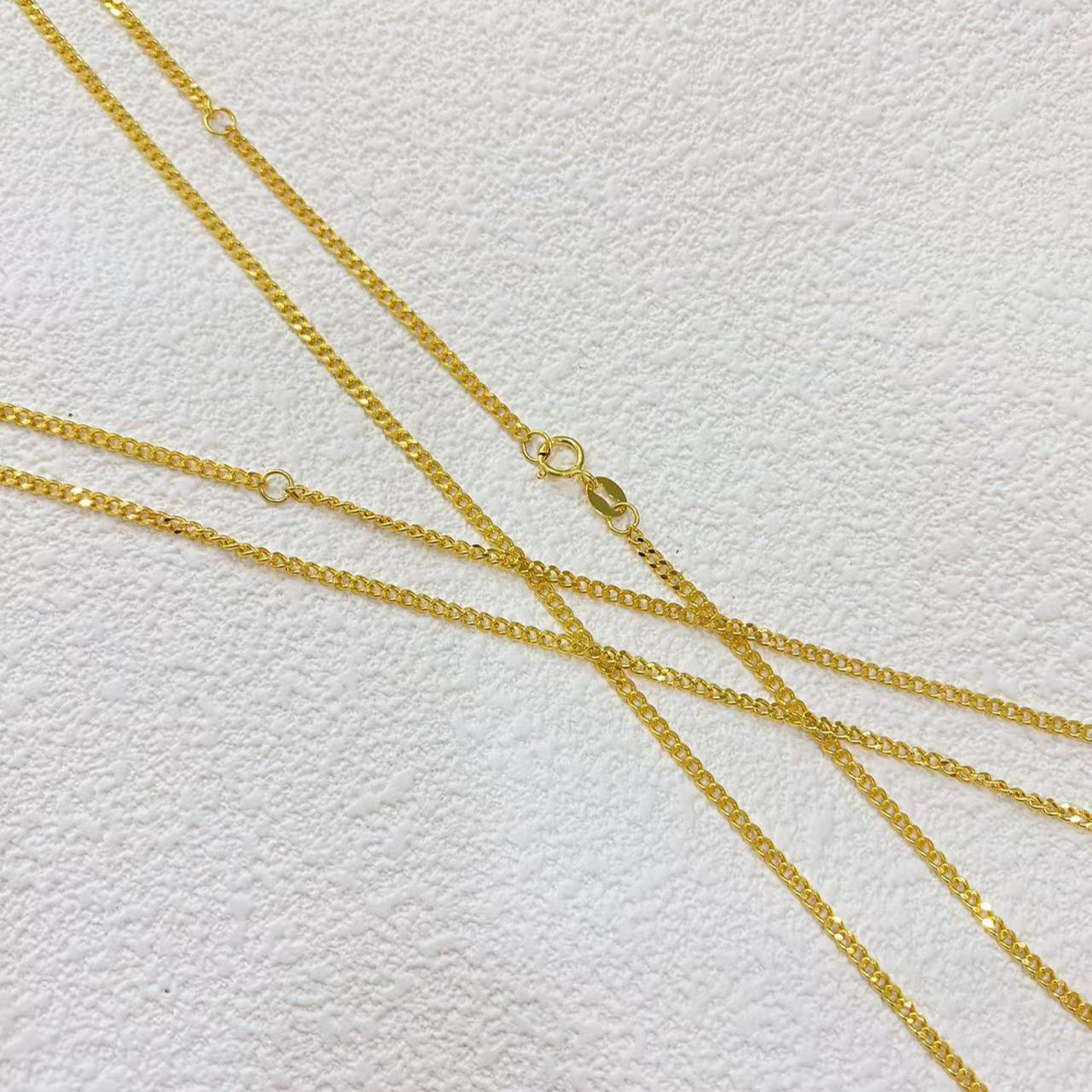 【官方质检】18k侧身古巴项链/时尚素链/多样性发一件/48小时鉴赏期