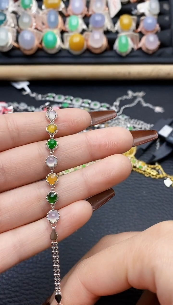 【闪购商品】翡翠戒指银S925镶嵌1346