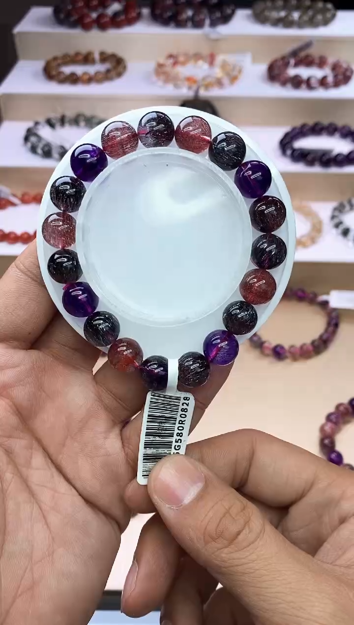 【闪购商品】水晶手链未镶嵌黑加仑超七单圈10m+