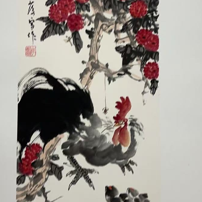 橱窗展示/乐雅文化艺术中心/李庆宣/纸国画/带证书