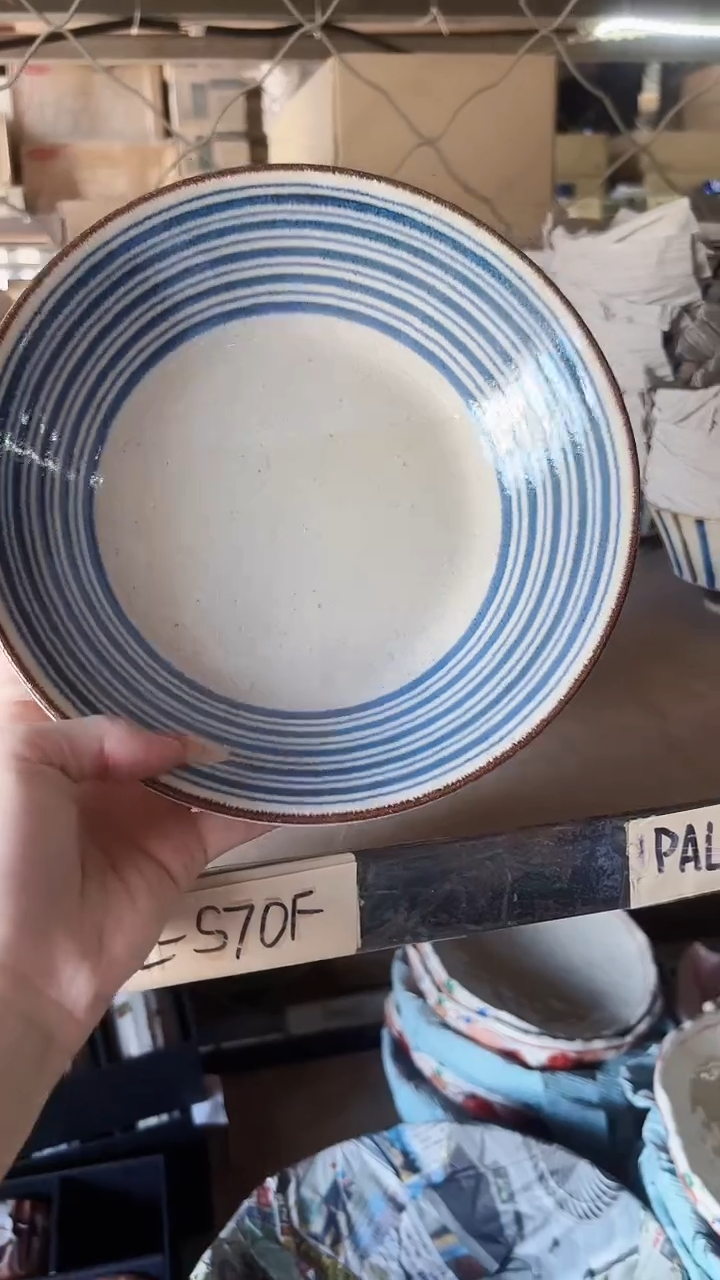 陶瓷粗陶21.5cm深盘两个