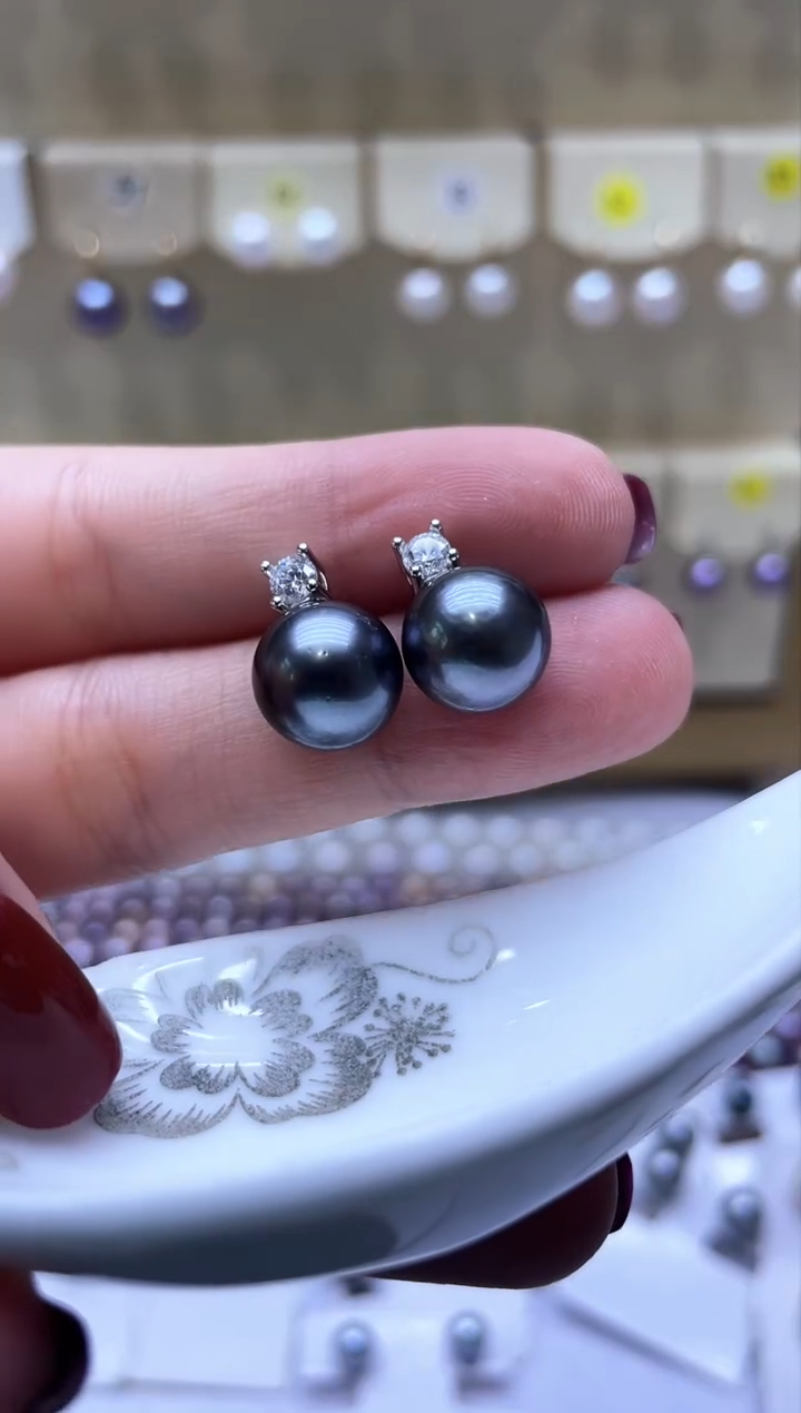 【闪购商品】海水珍珠耳饰银S925镶嵌1