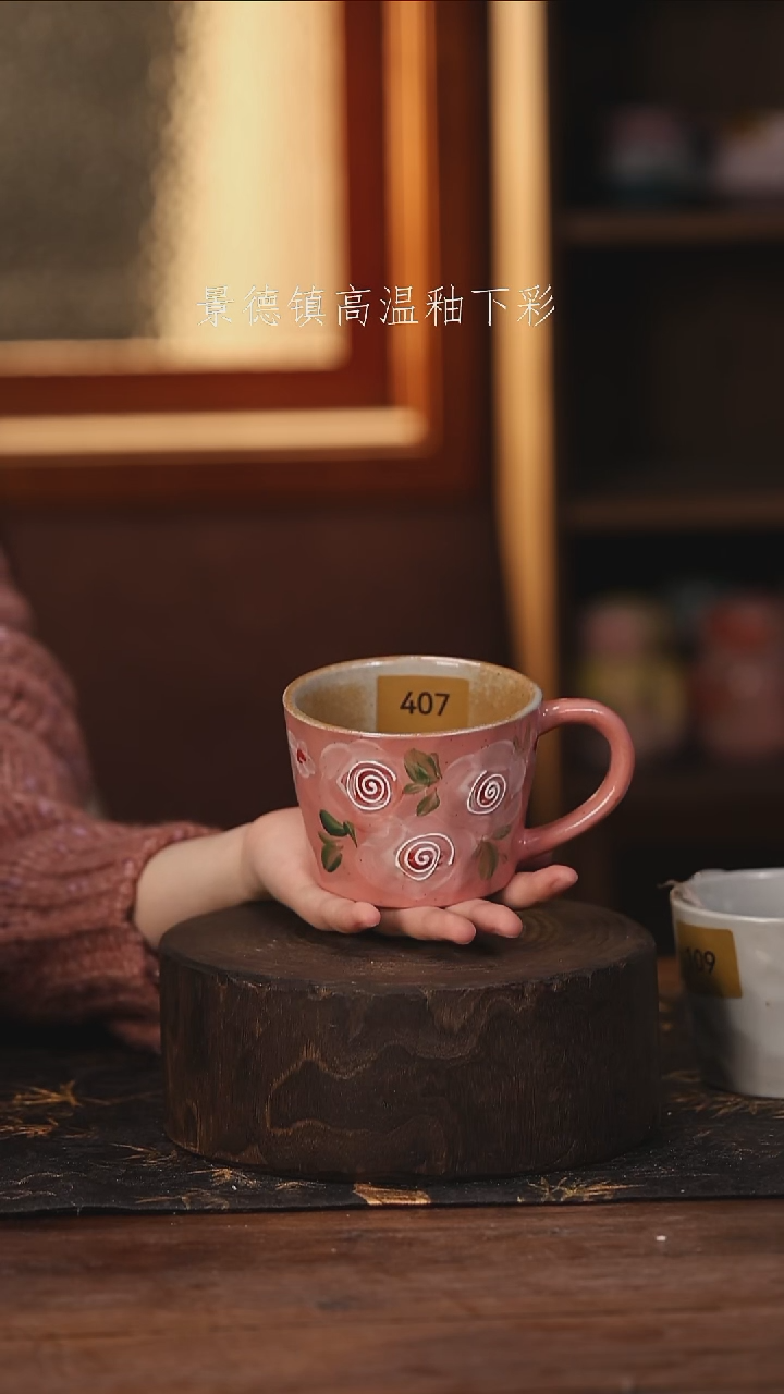 陶瓷景德镇高温釉下手绘陶瓷@L407@