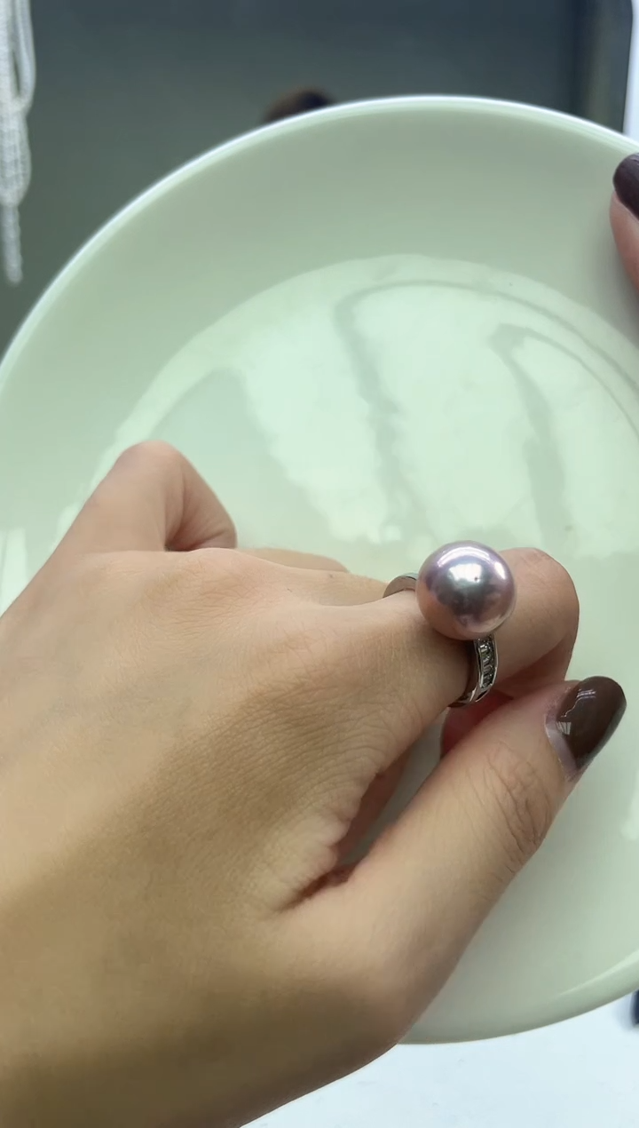 未镶嵌戒指淡水珍珠紫色系戒指
