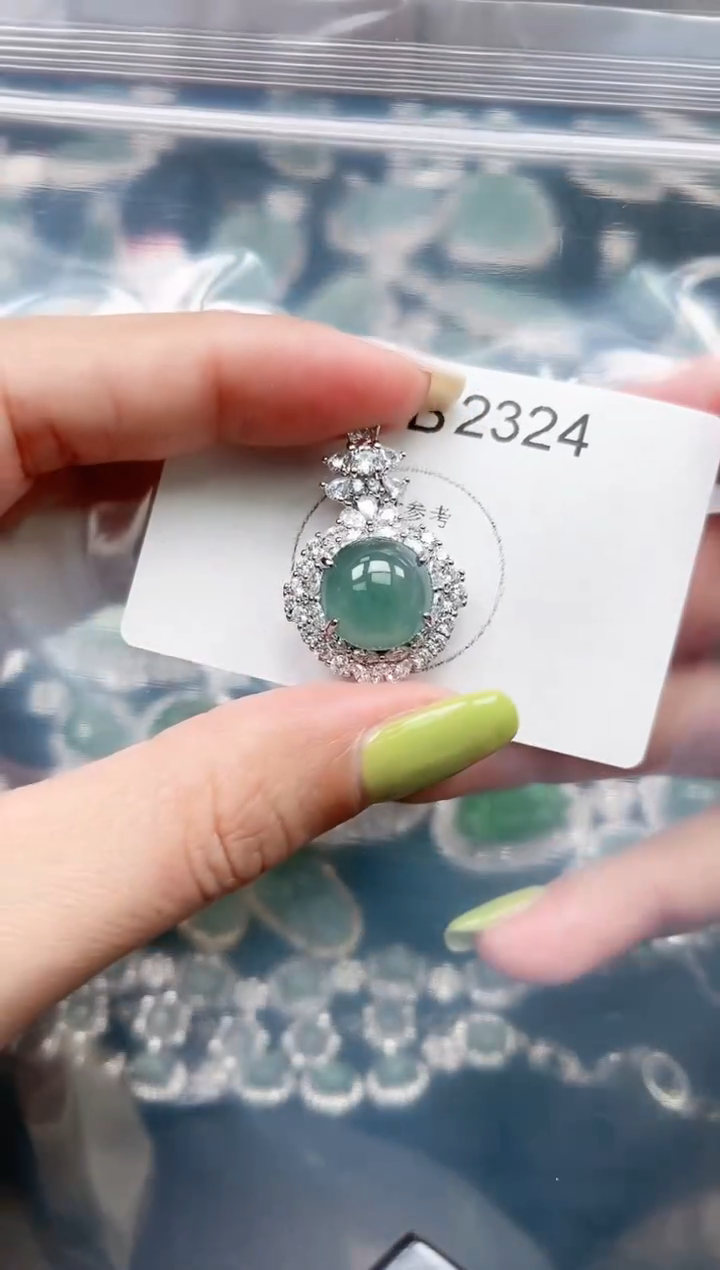 【闪购商品】翡翠颈饰未镶嵌赠皮绳2324