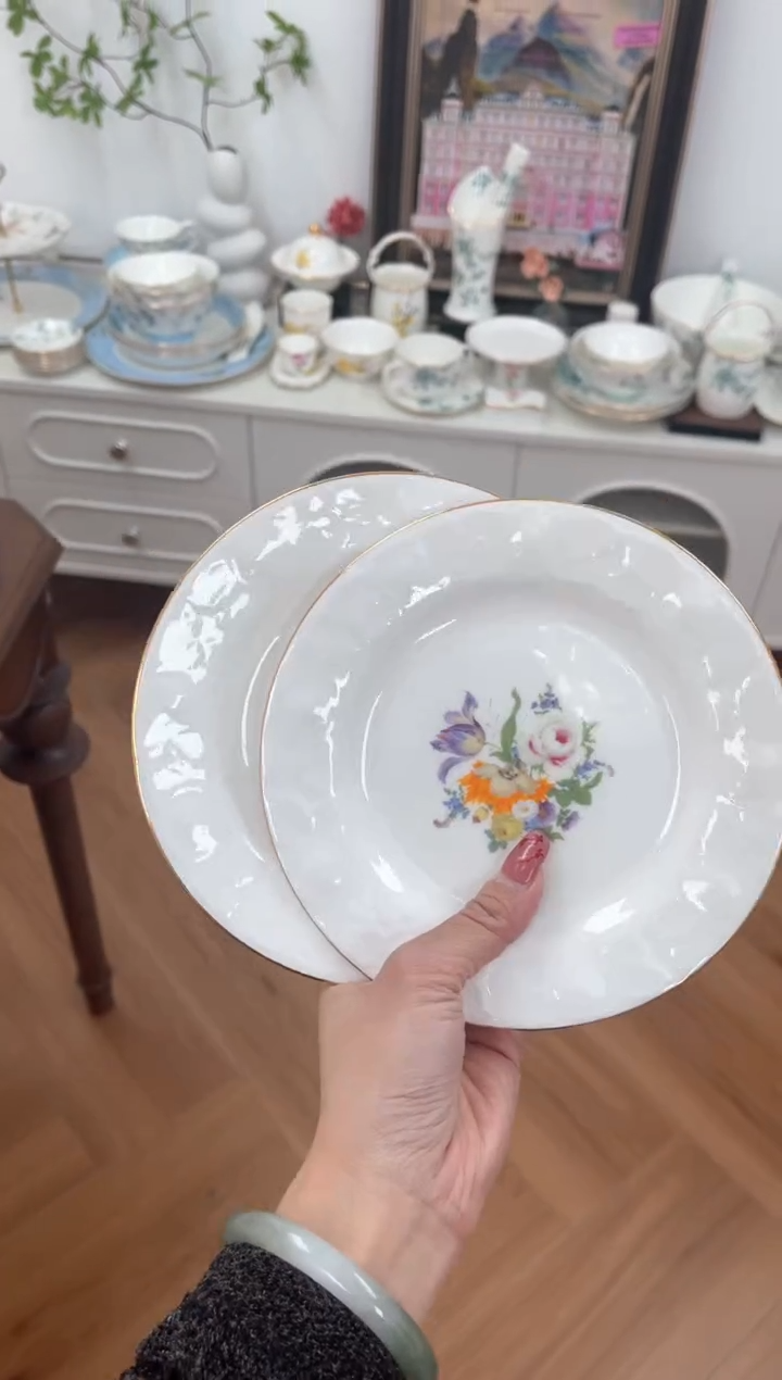 【闪购商品】碗繁花高骨骨瓷2个6寸盘