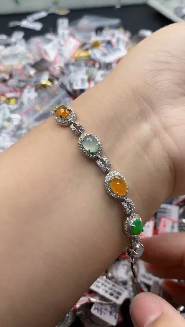 翡翠戒指银S925镶嵌7777---6