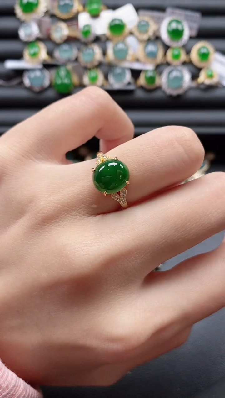 【闪购商品】翡翠戒指银S925镶嵌51151