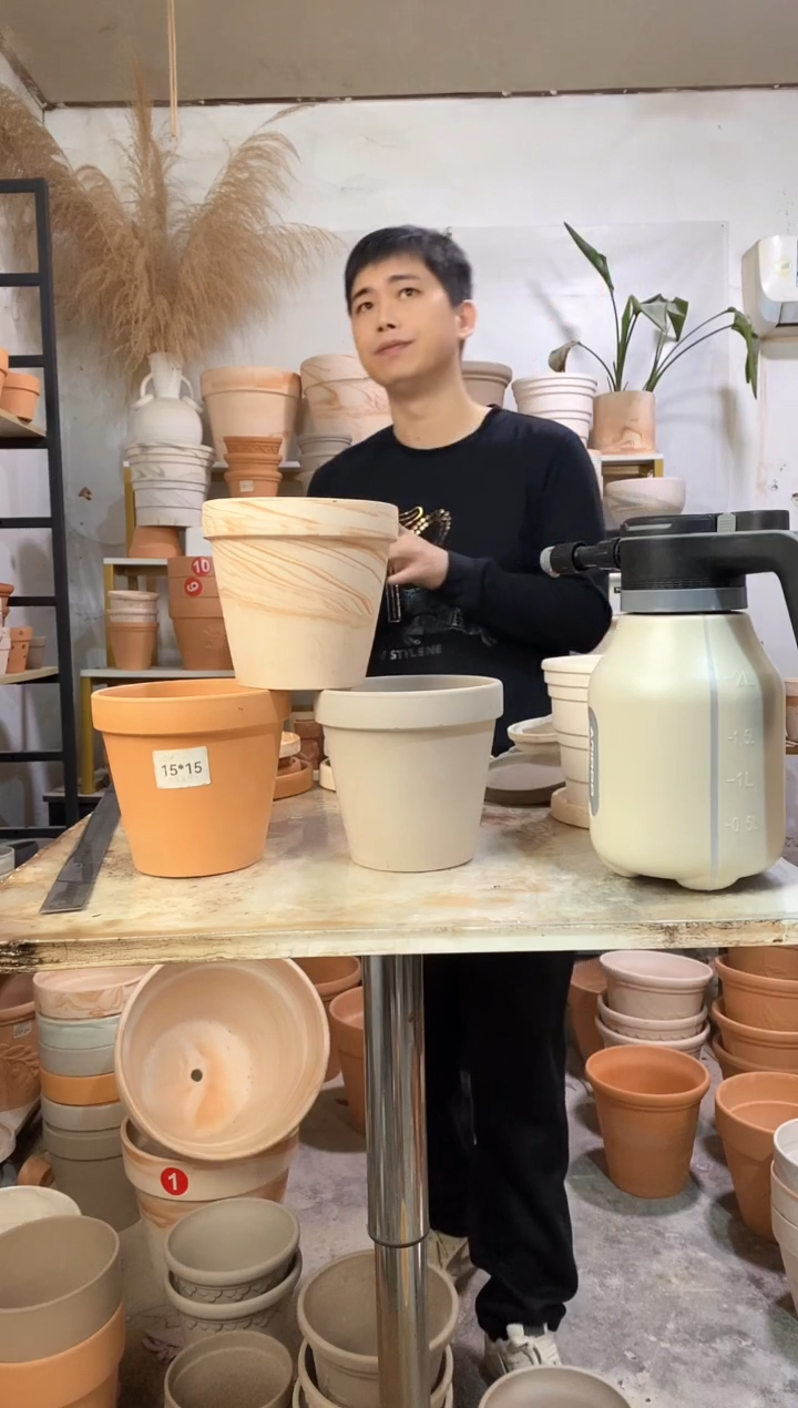 15*14陶盆3色组合 3盆无托