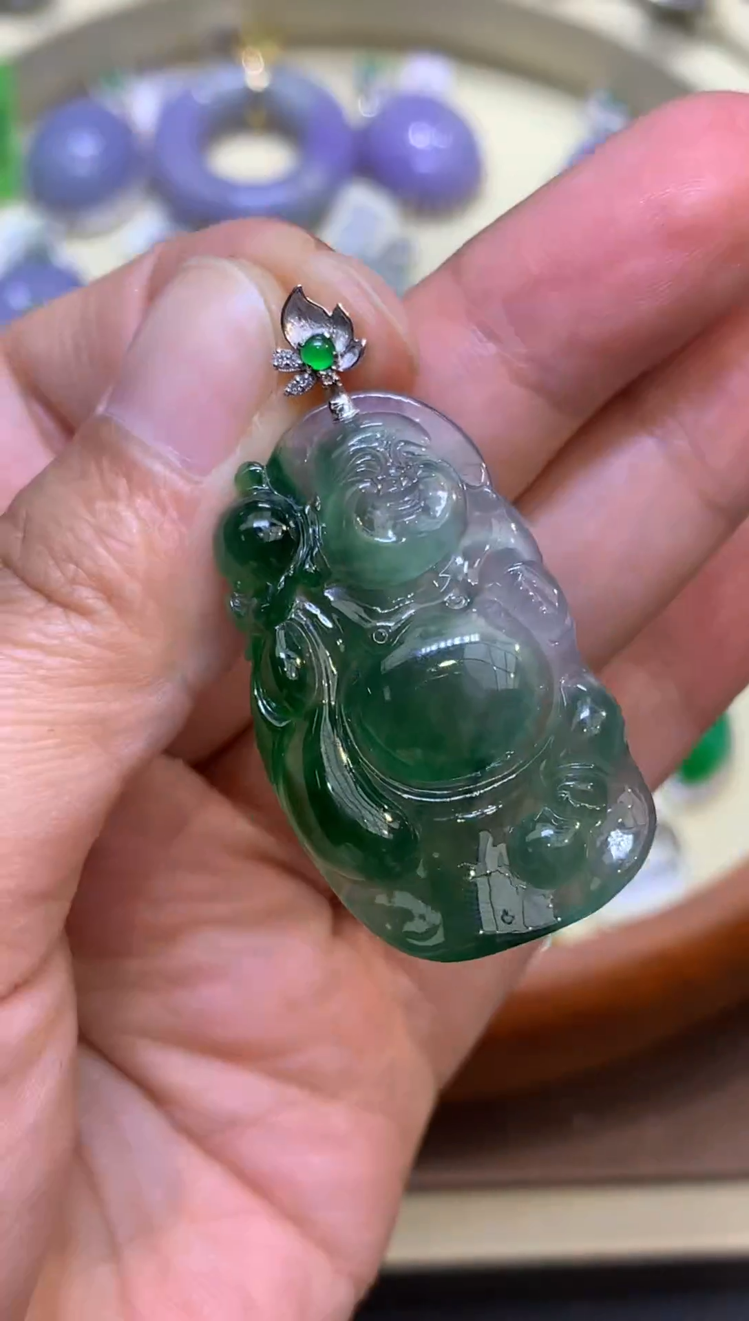 【闪购商品】翡翠颈饰18K金镶嵌111111111