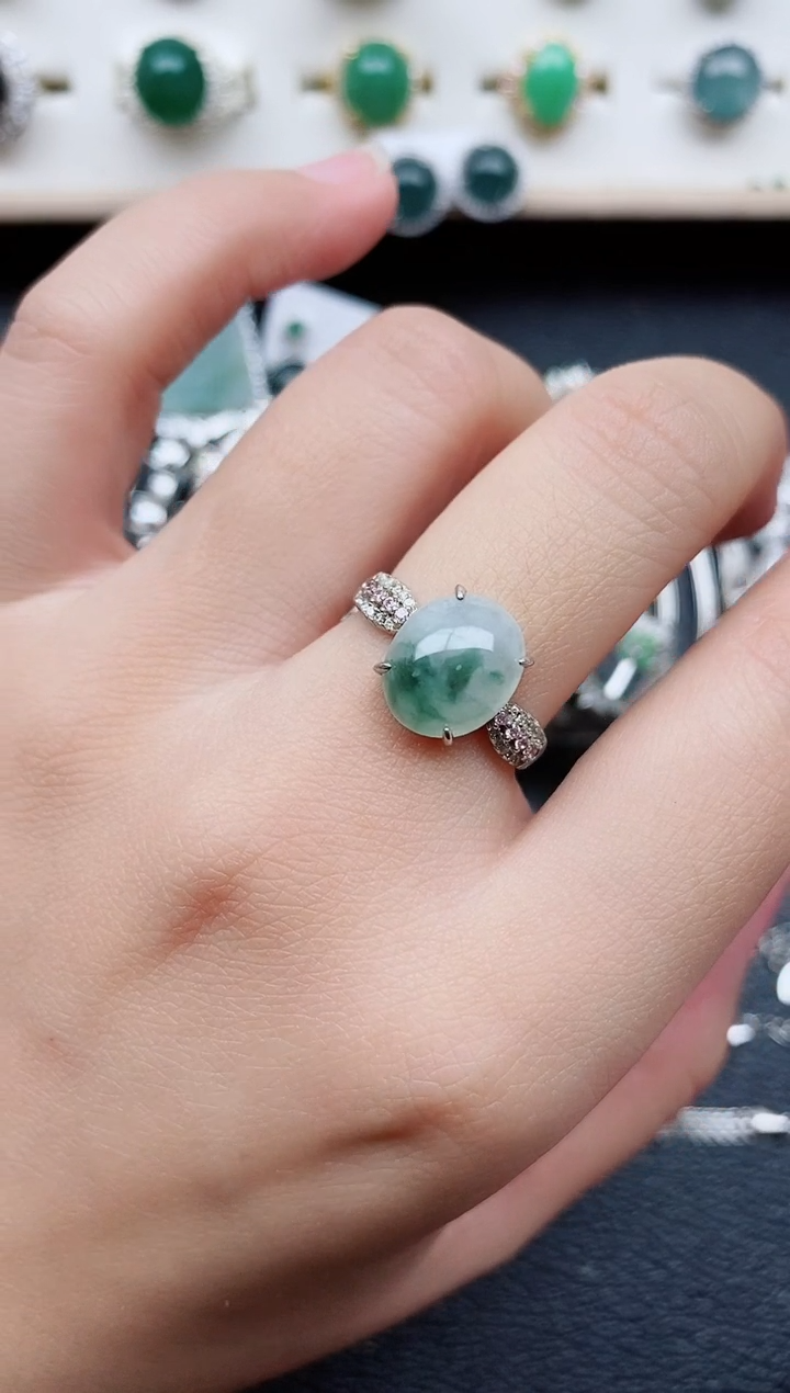 【闪购商品】翡翠戒指银S925镶嵌11111