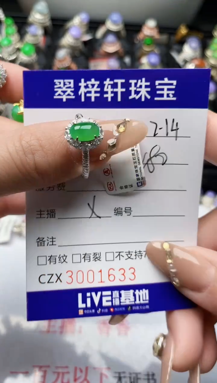【闪购商品】翡翠戒指银S925镶嵌/1633