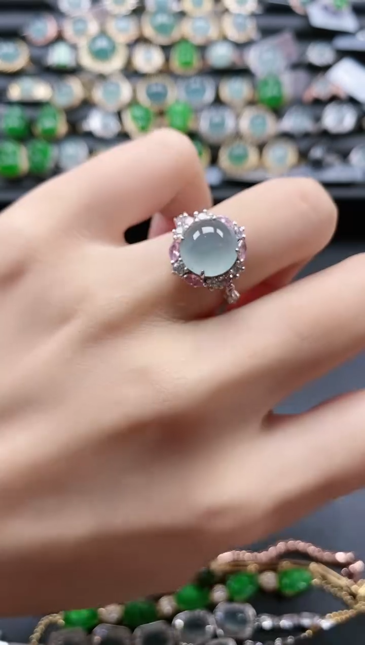 【闪购商品】翡翠戒指银S925镶嵌51511