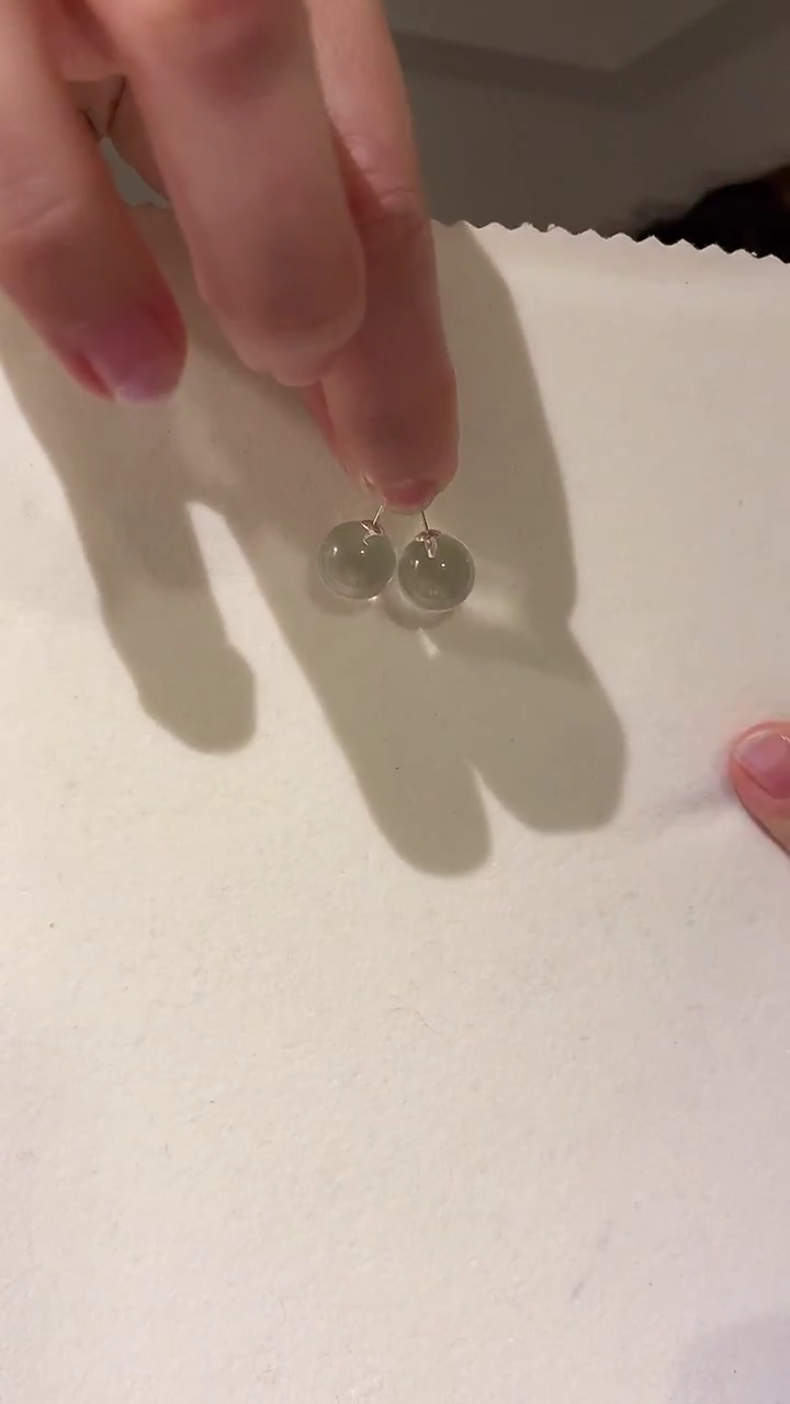 【闪购商品】水晶耳饰银S925镶嵌白水耳钉12mm