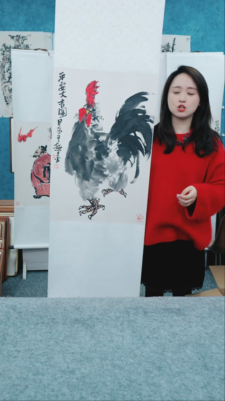 【闪购商品】国画160*45郑志超老师花鸟卷轴