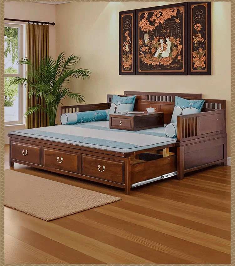 新中式平面推拉罗汉床