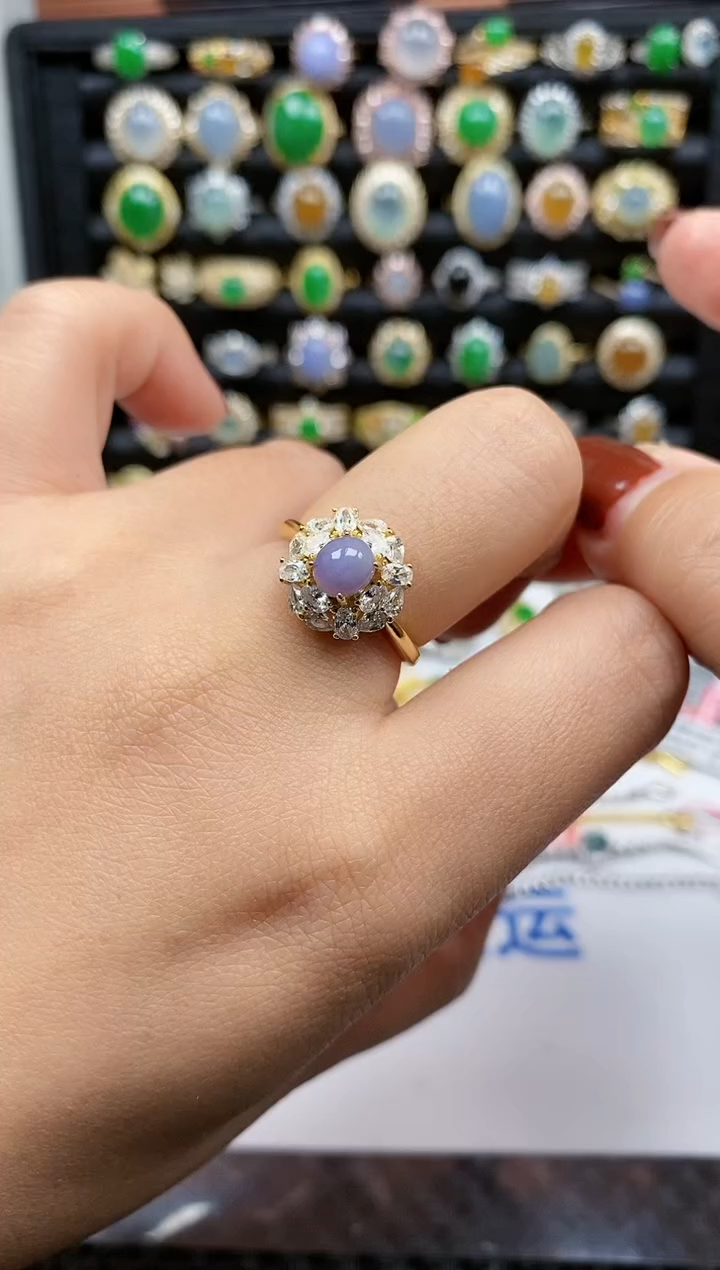 银S925镶嵌戒指翡翠309