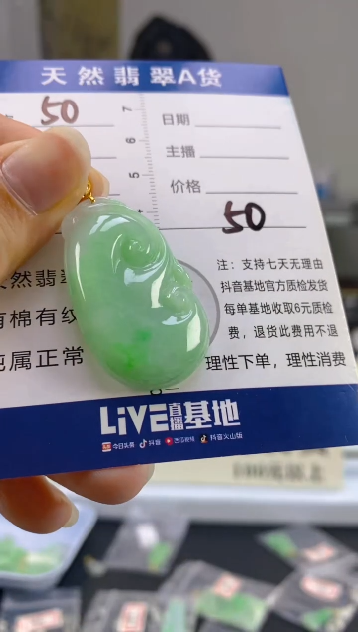 【闪购商品】翡翠颈饰18K金镶嵌天然A货翡翠