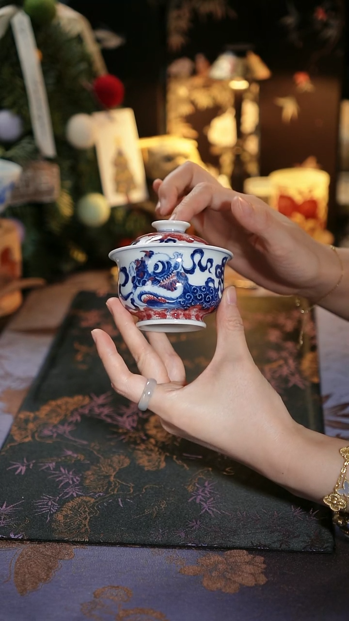 子君堂 醒狮福袋盖碗