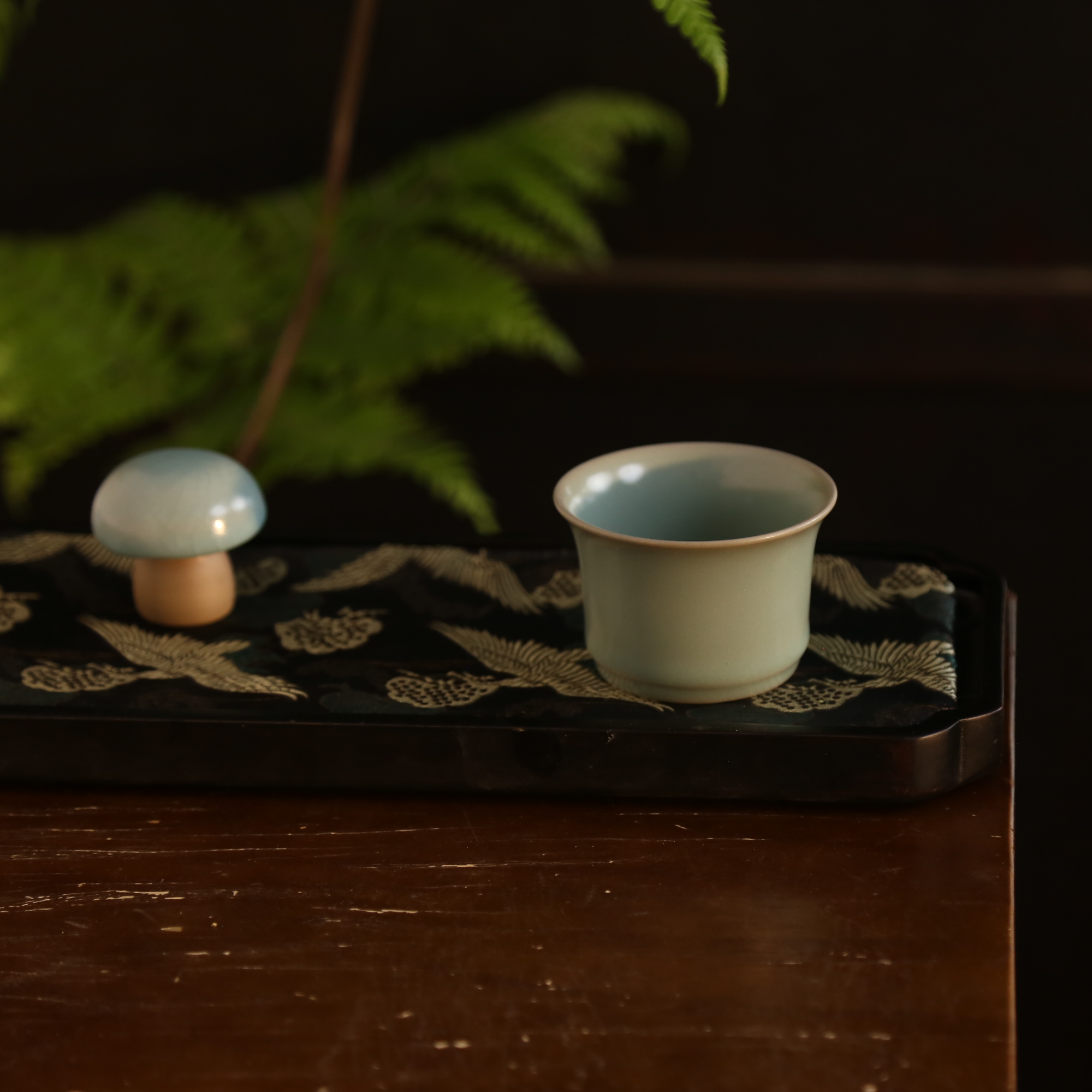 柴和堂  汝瓷汝窑仿古天青釉 全手工薄胎马蹄主人杯