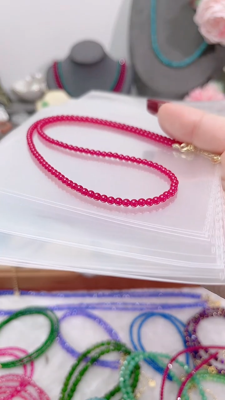 颈饰银S925镶嵌红宝石圆99