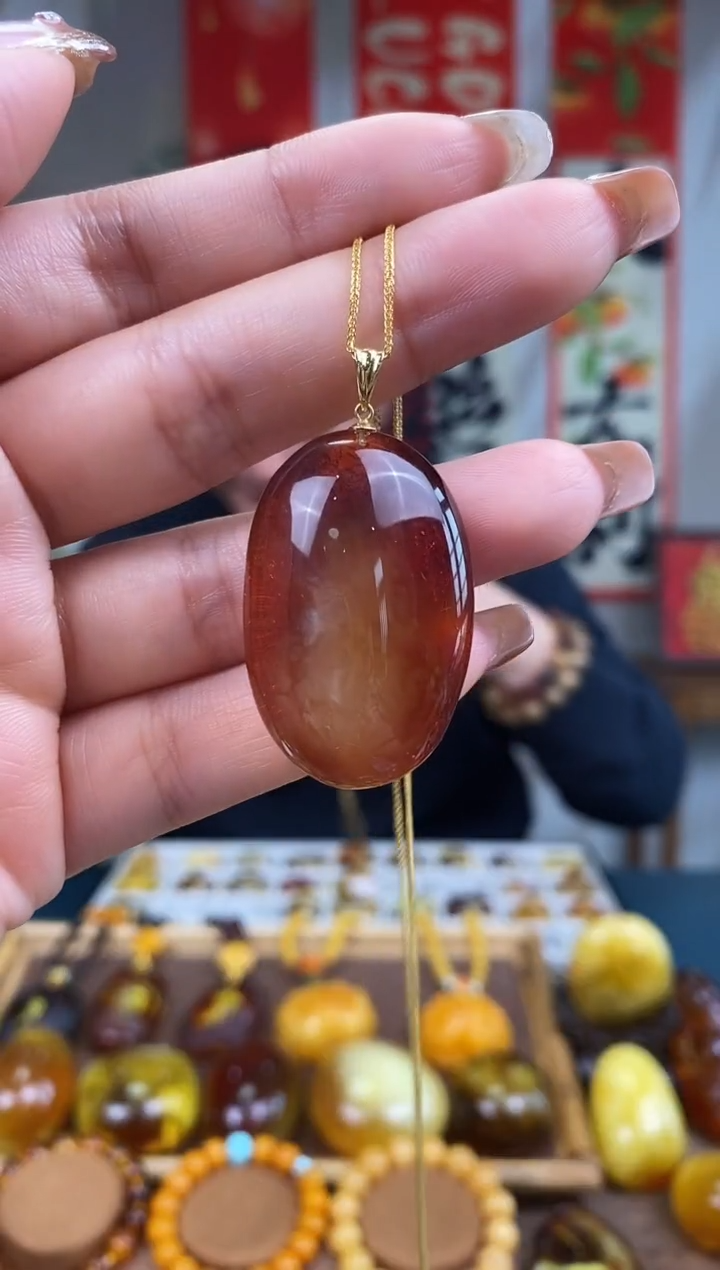 【闪购商品】琥珀裸石18K金镶嵌基地发货 一物一证 顺丰包邮