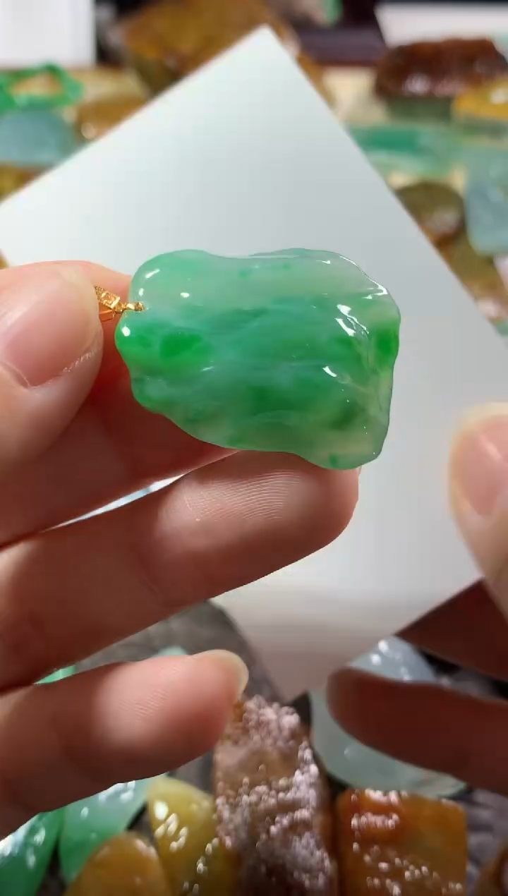 【闪购商品】翡翠18K金镶嵌吊坠(不含链)吊坠