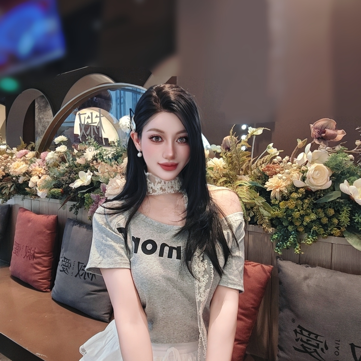 【清纯校花】小情书半头蕾丝隐形无边轻盈精修中长款式大波浪卷发