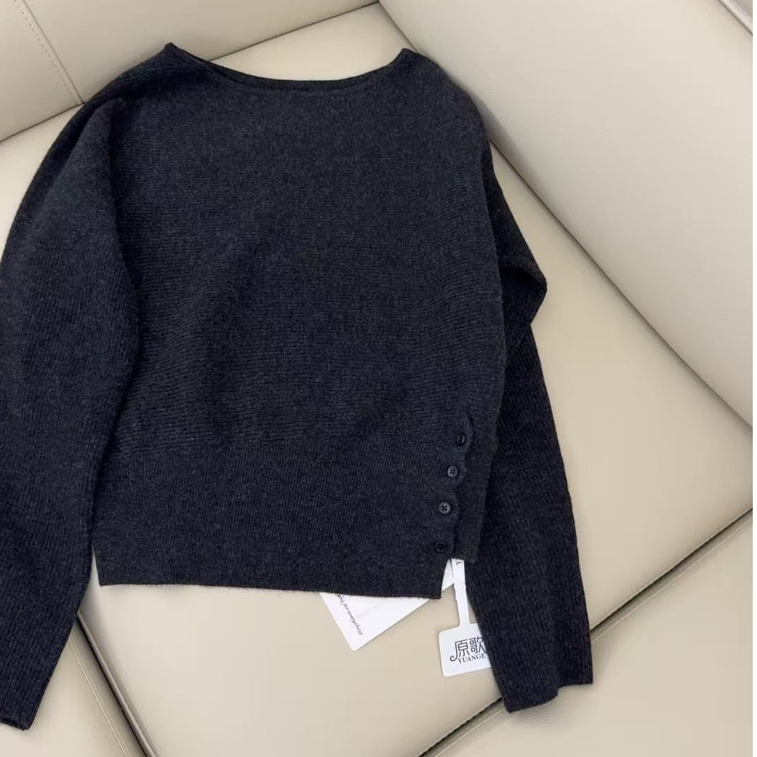 【原 歌】冬季新款310克100羊毛洋气百搭一字领针织毛衣YG1011