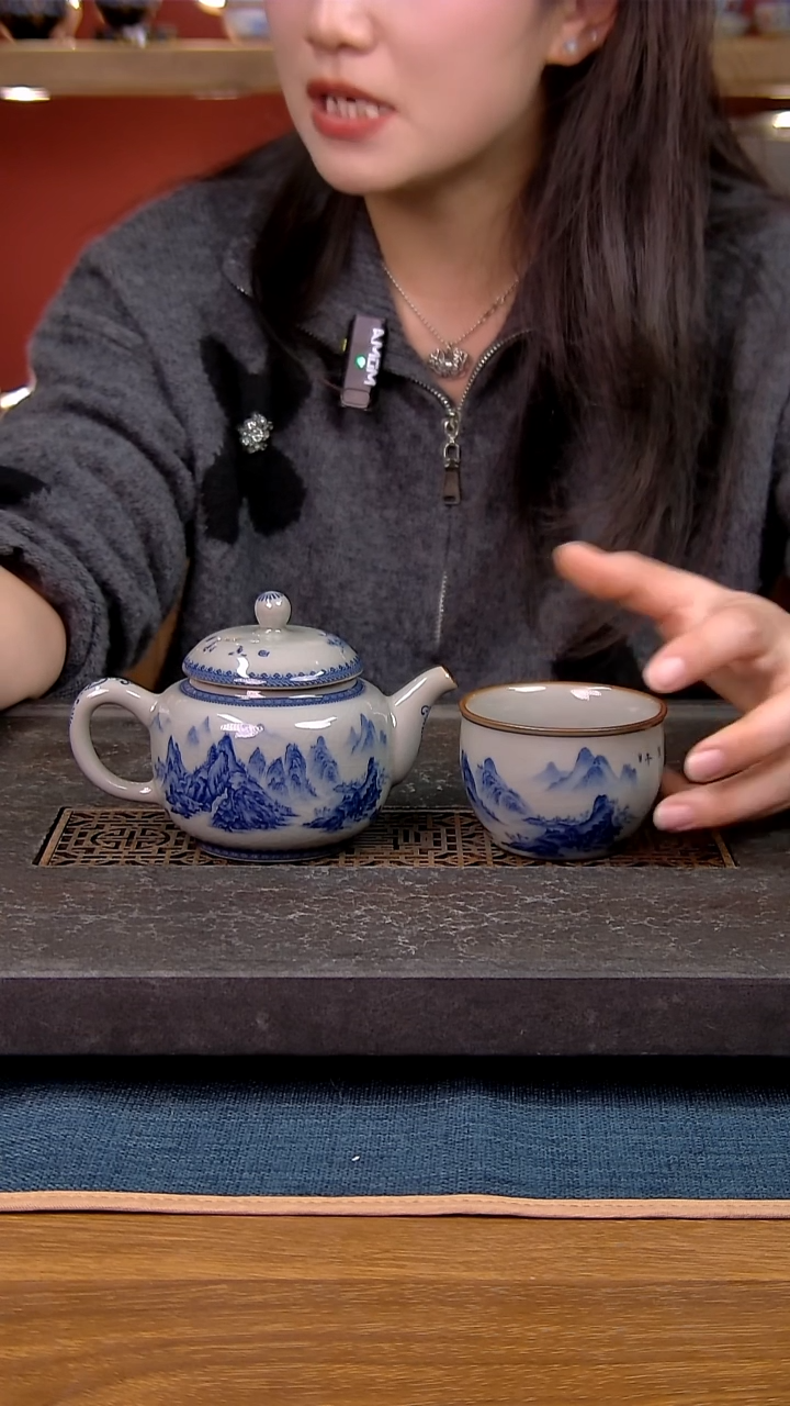 简装家用款2件套 老陶泥开片纹陶瓷茶具