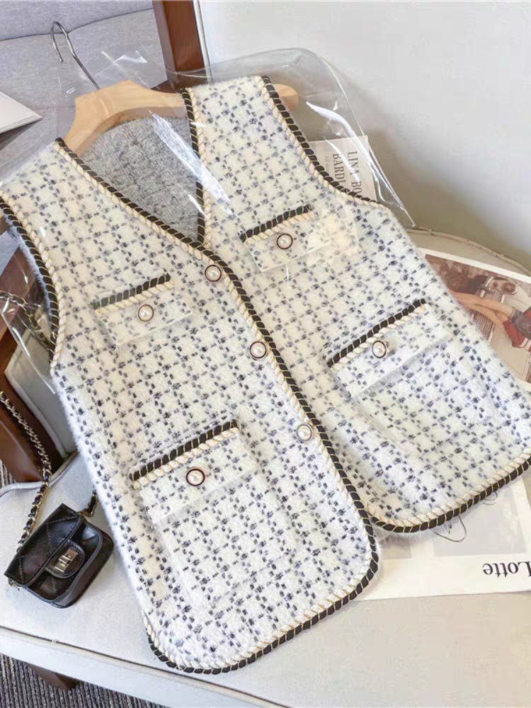 裁剪纸样2523小香风马甲纸样