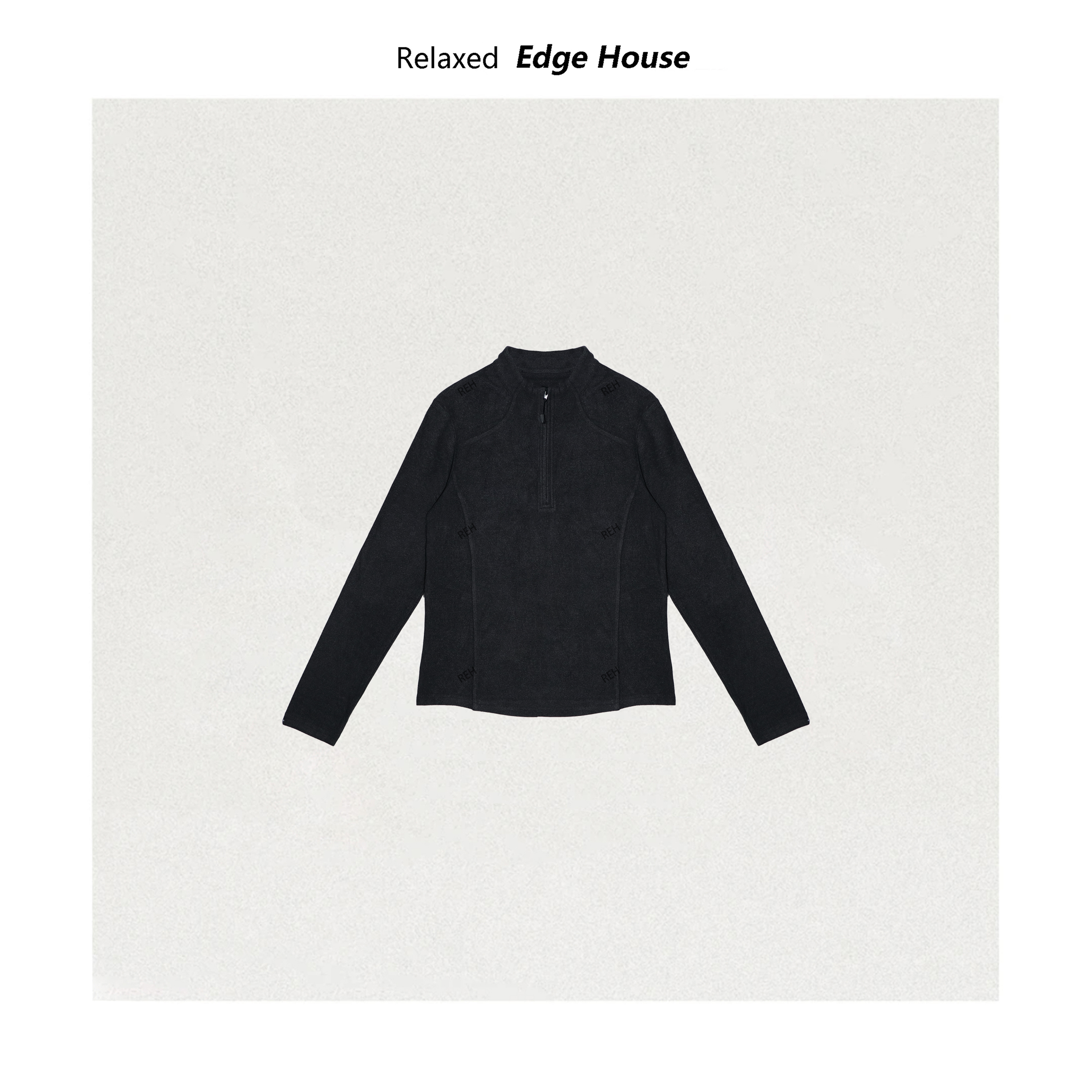 【嘻嘻家】极简叠穿王  25FW磨毛舒适极简半拉链立体设计感打底衫