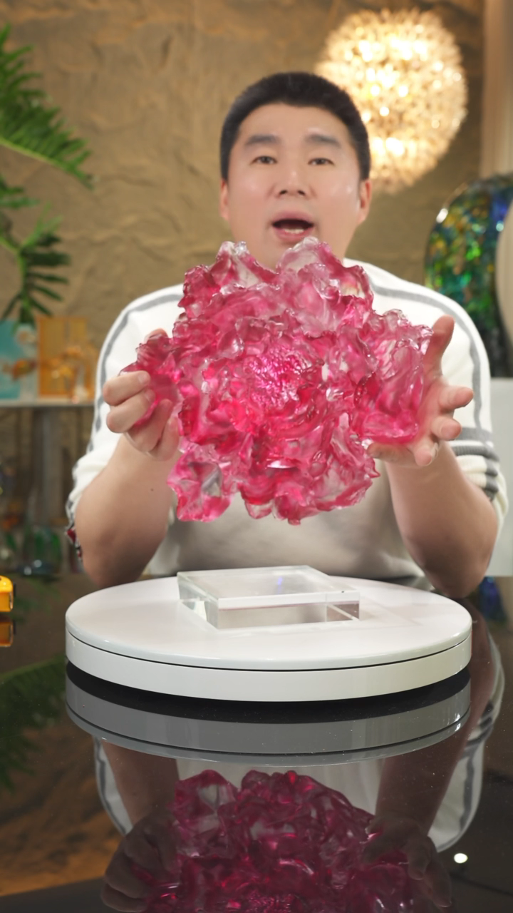 【闪购商品】摆件设计款金红牡丹花摆件带底座