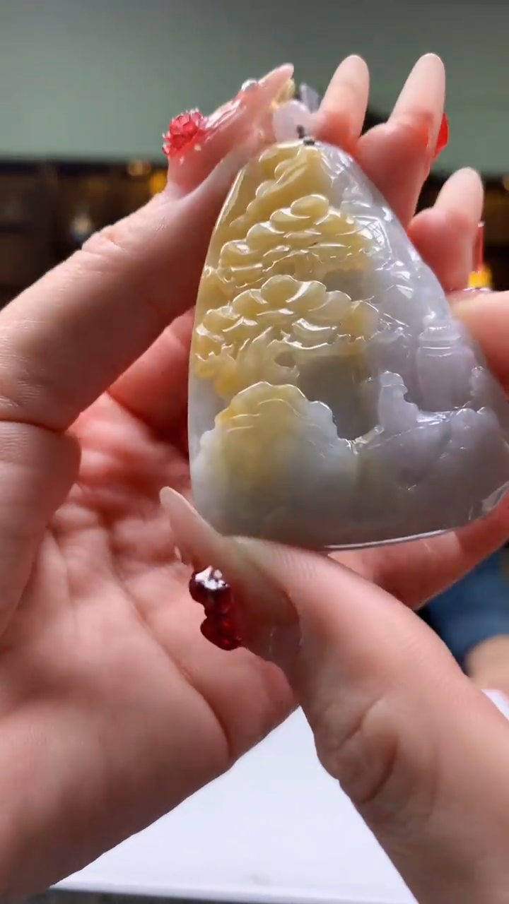 【闪购商品】定制翡翠未镶嵌1051ry-毛货挂件23