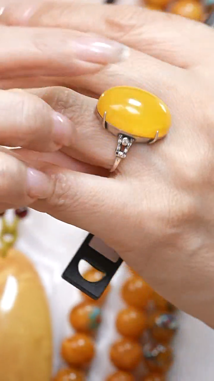 银S925镶嵌蜜蜡珠宝奇石4060天然蜜蜡珠宝奇石全部保真