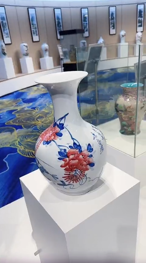 摆件陶瓷景德镇高端精美青花炕大赏瓶