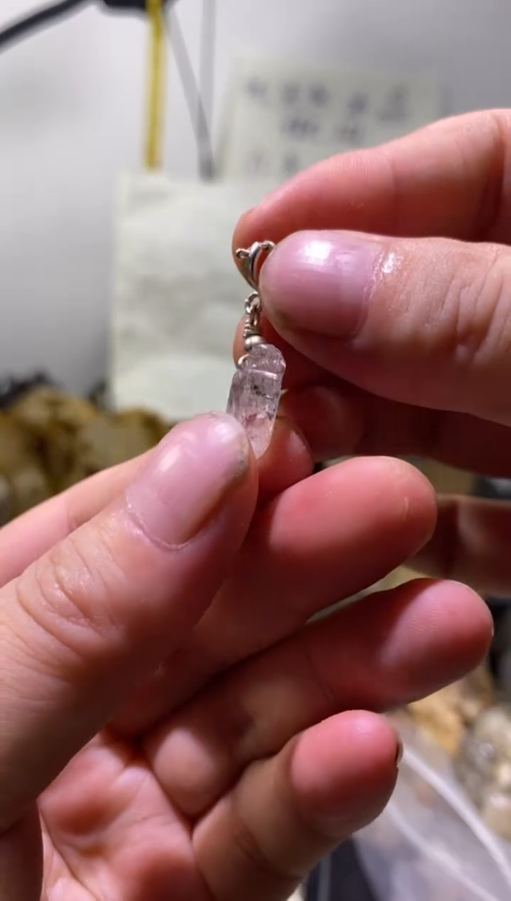 未镶嵌珠宝半成品水晶14号闪灵小吊坠