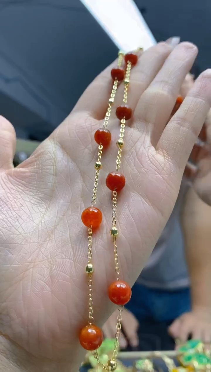 【闪购商品】翡翠耳饰合金122翡翠锁骨链