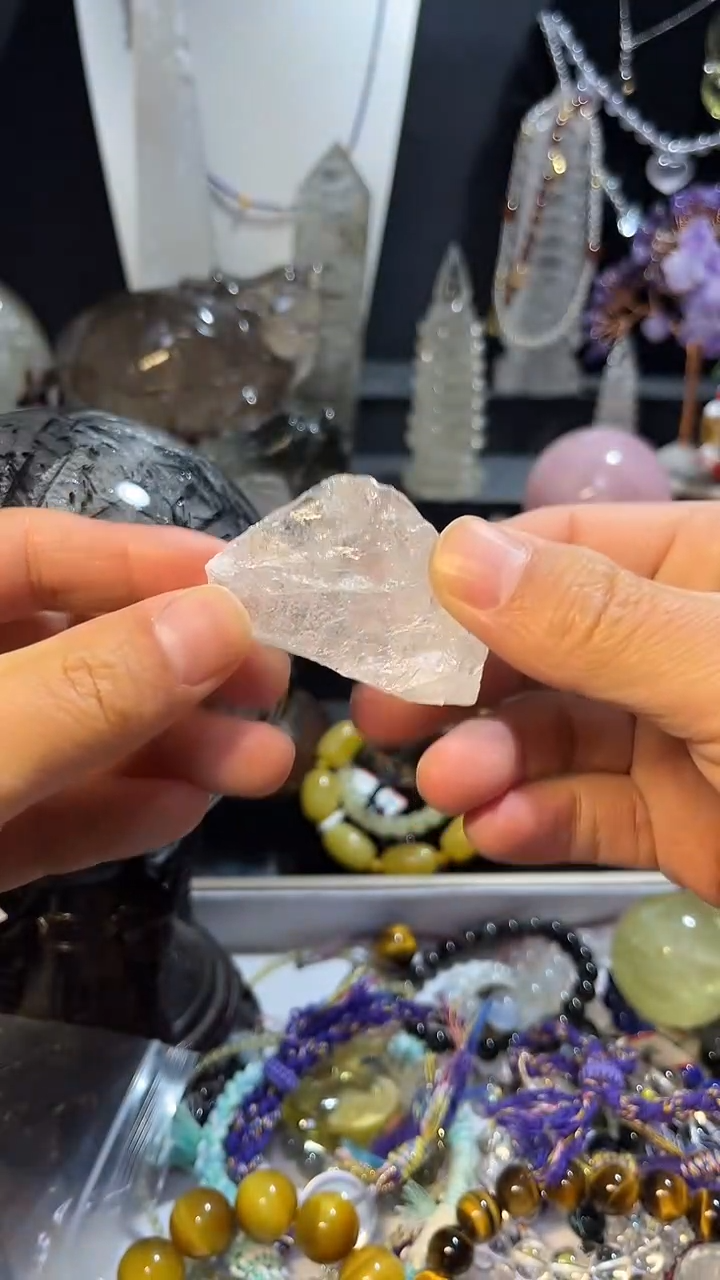 水晶摆件未镶嵌天然白水晶原石手链