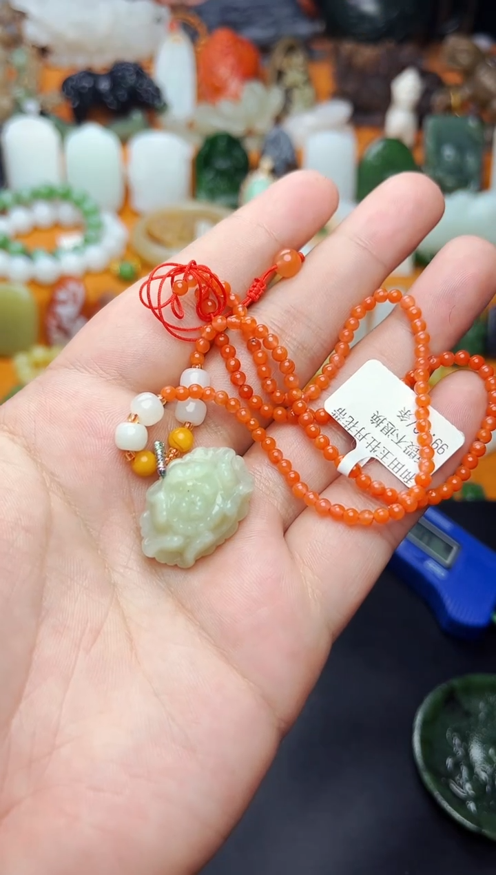 【闪购商品】和田玉颈饰未镶嵌牡丹花01