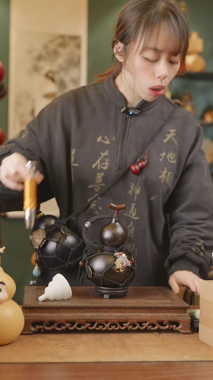 【闪购商品】347号精品天然大漆工艺防渗内胆酒葫芦~