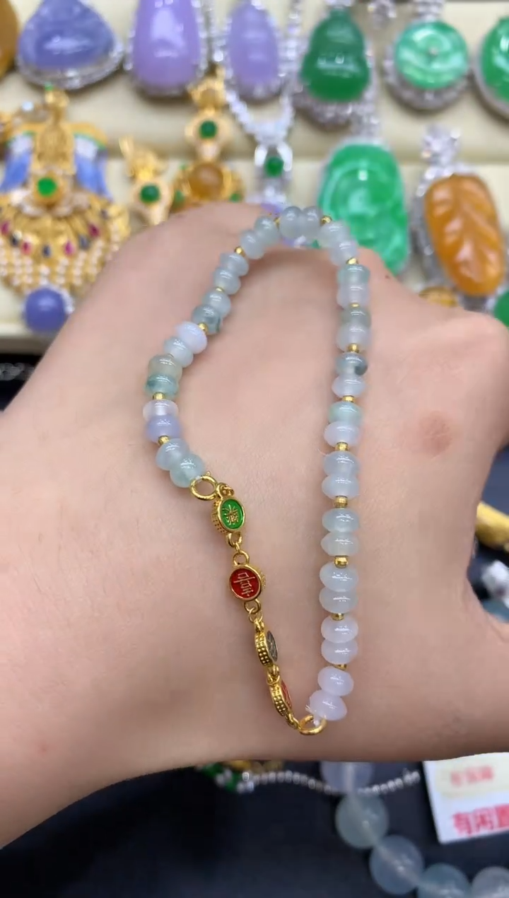 18K金镶嵌手链翡翠272-中国好珍宝