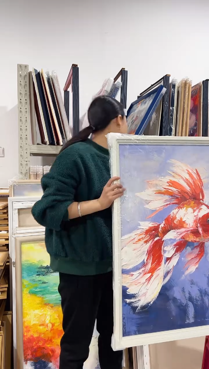【闪购商品】油画17号 60*80 斗鱼-手绘油画