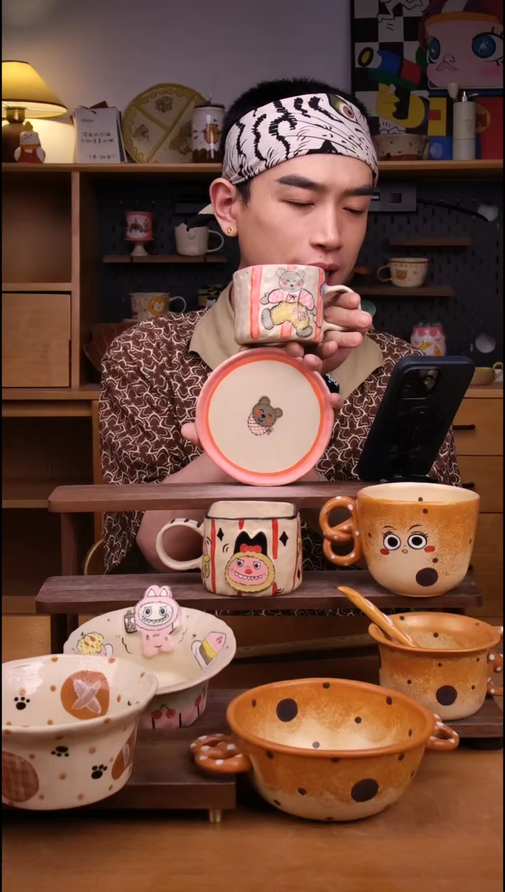 杯子景德镇可爱设计师款陶瓷（咖啡杯碟）